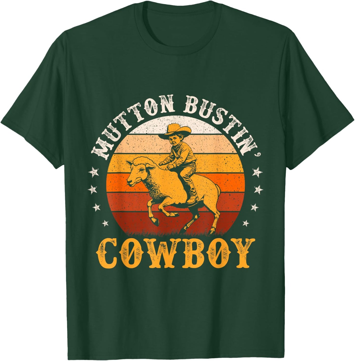 Mutton Busting Cowboy Rodeo Sheep Riding Mutton Buster Youth T-Shirt - T-Shirt | Forest