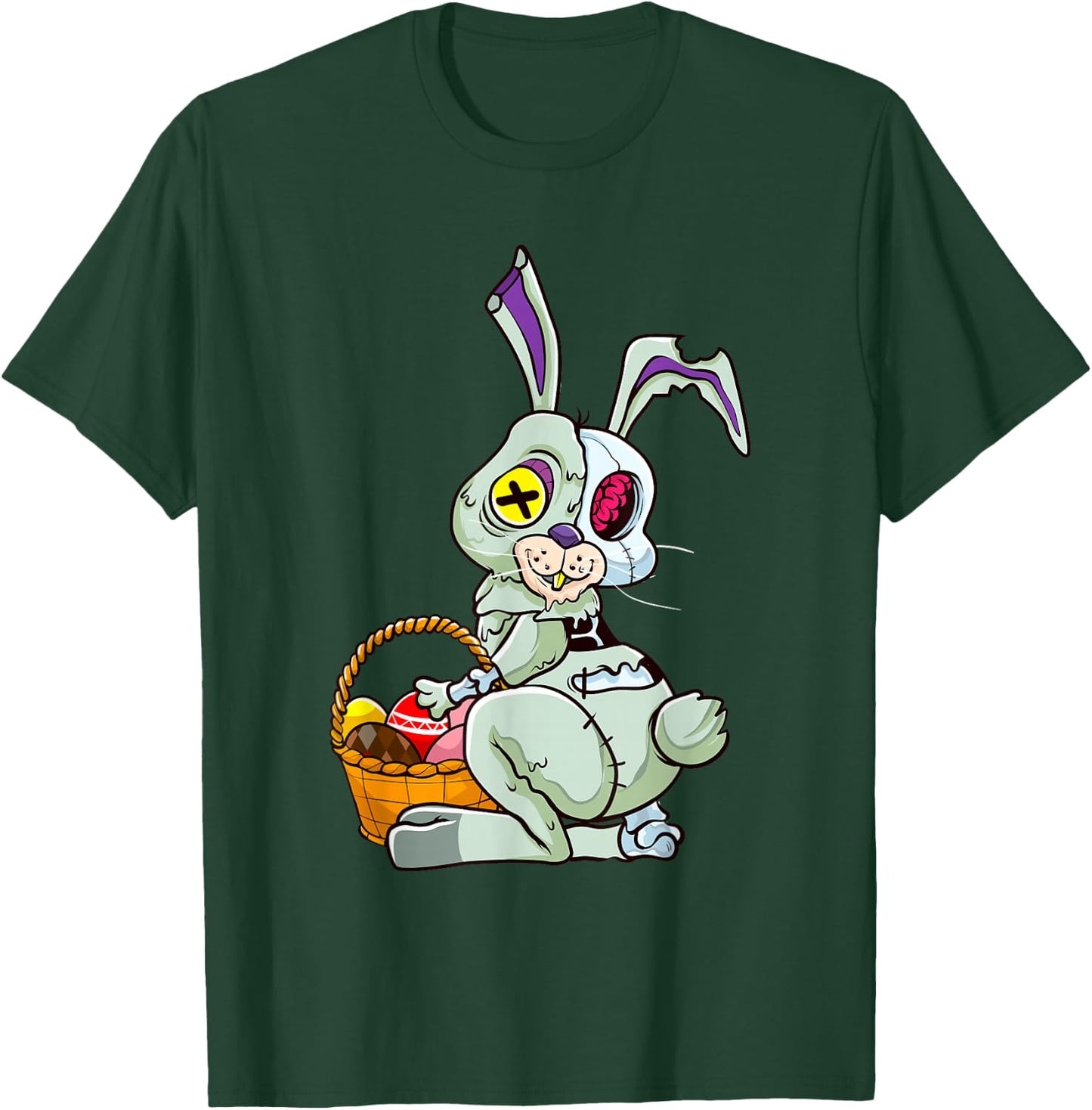 Zombie Easter Bunny Pastel Goth Easter Egg Women Teen Girls T-Shirt - T-Shirt | Forest