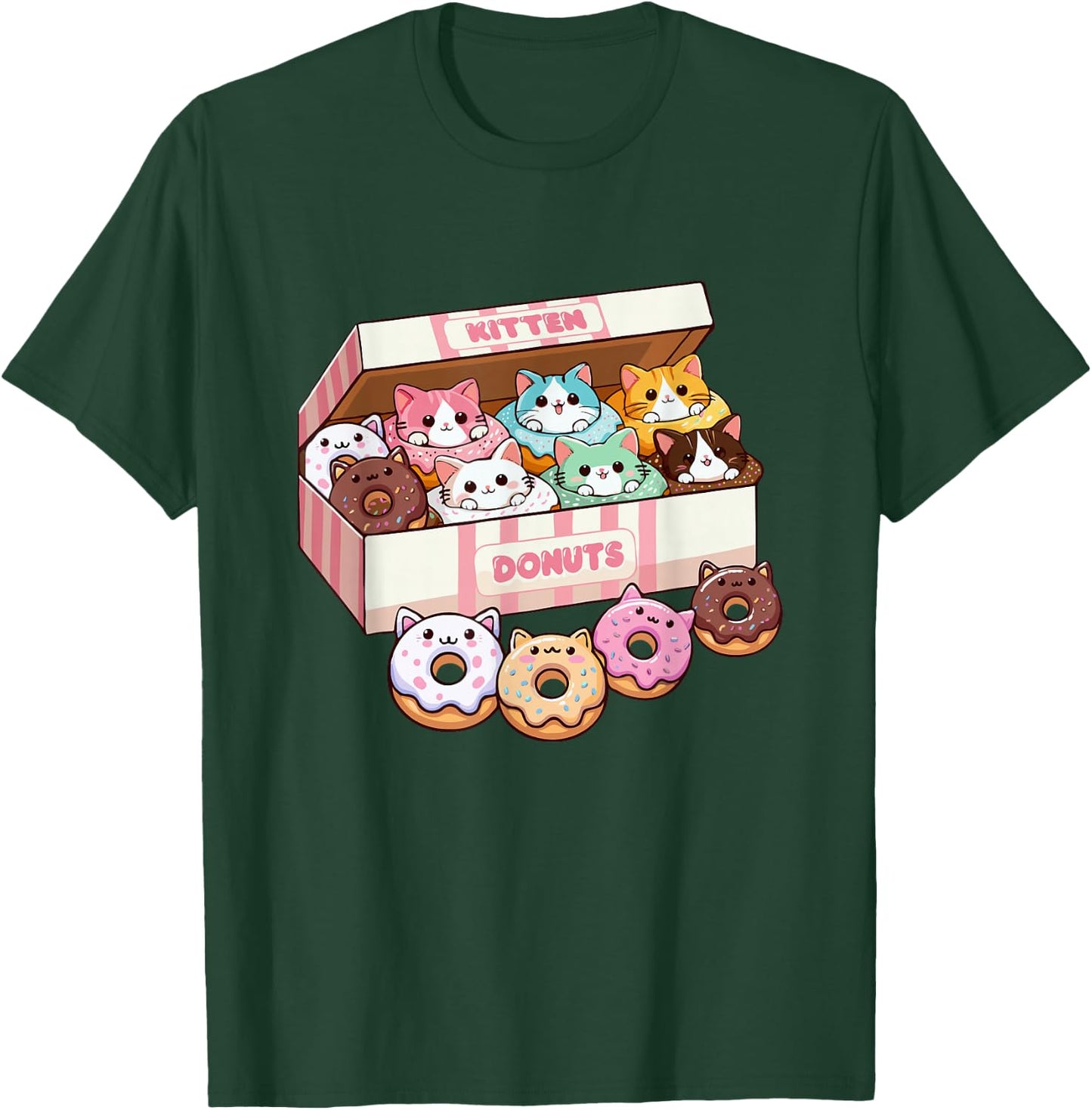 Kitten Donuts Pastry Cat Lover Cute Doughnut Cats T-Shirt - T-Shirt | Forest