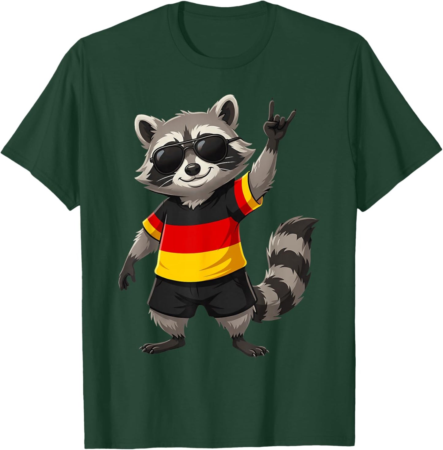 Deutschland Flagge Waschbär T-Shirt - T-Shirt | Forest