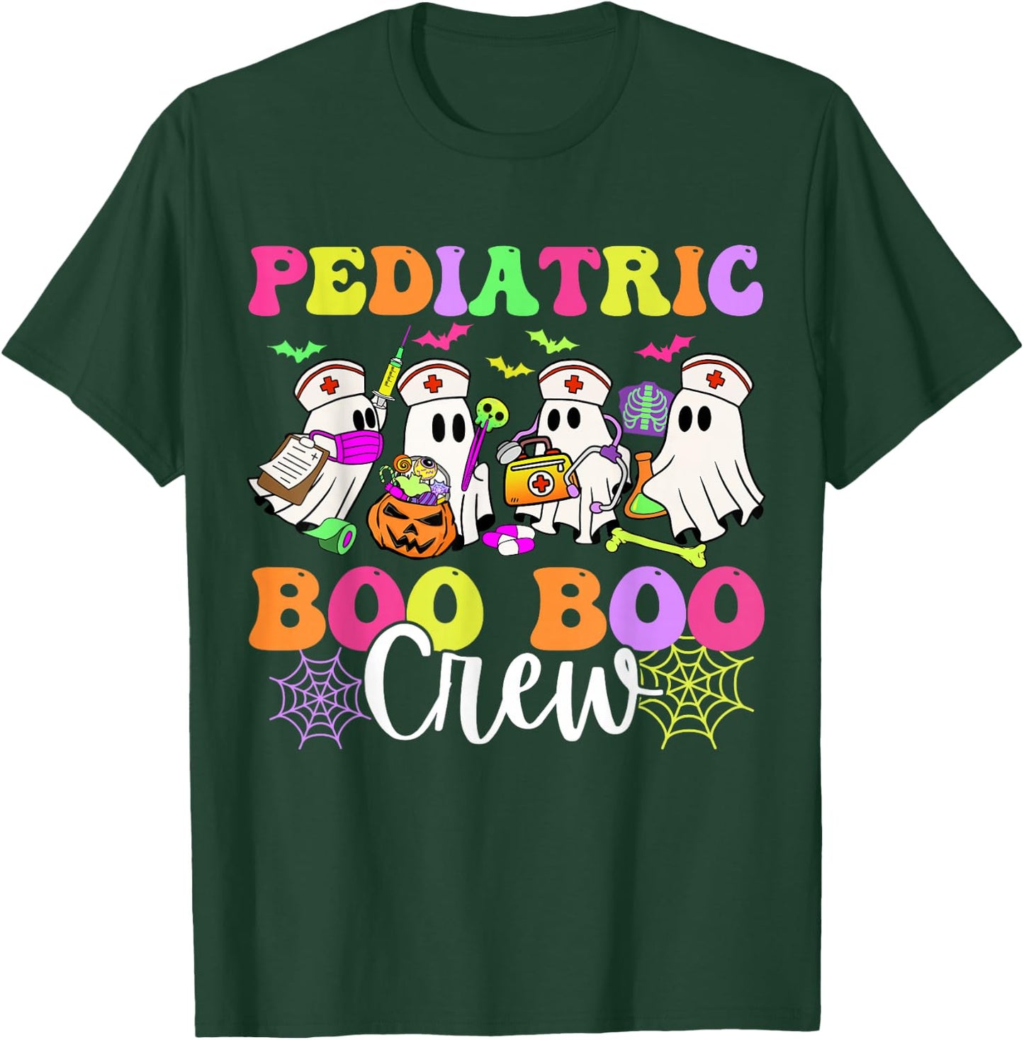 Pediatric Nurse Boo-Boo Crew Ghost Nurse Halloween Costume T-Shirt - T-Shirt | Forest