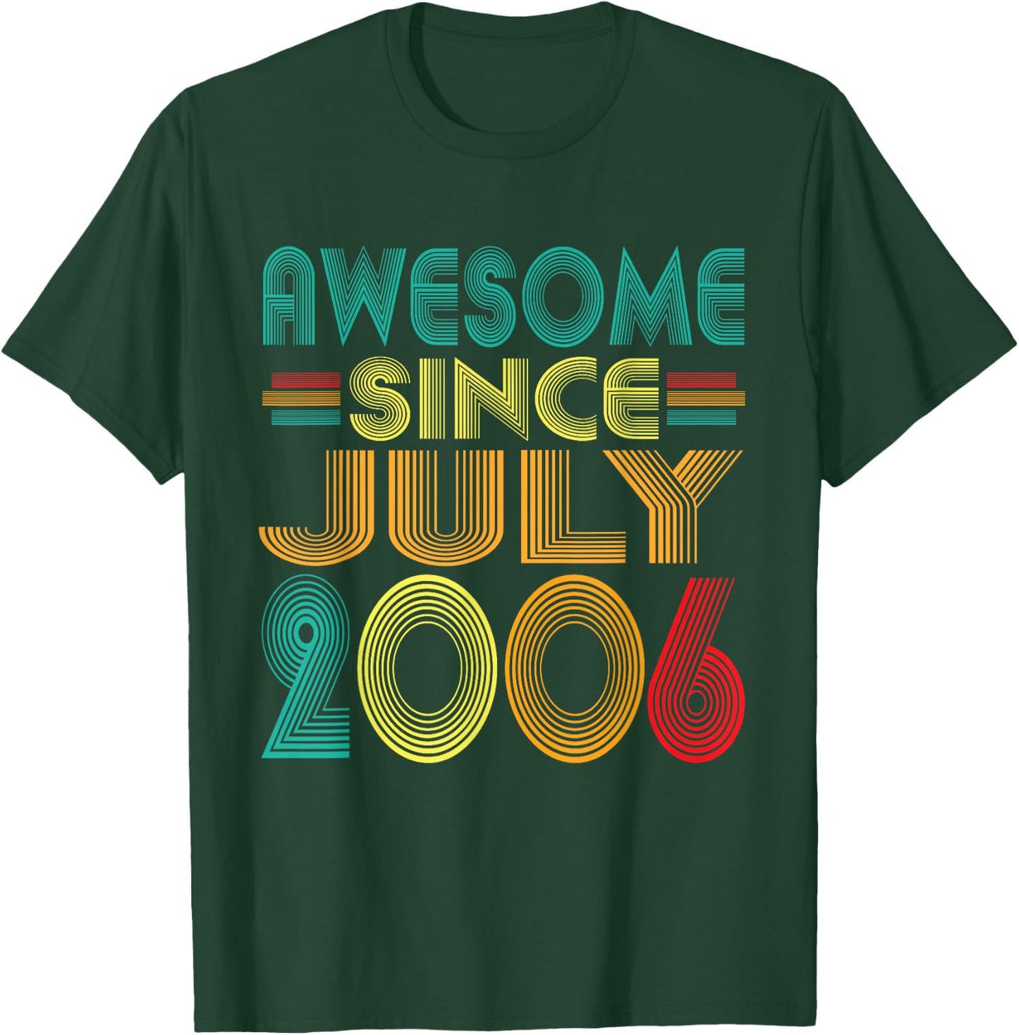 Awesome Since July 2006 Years 20th Bday Funny Vintage T-Shirt - T-Shirt | Forest