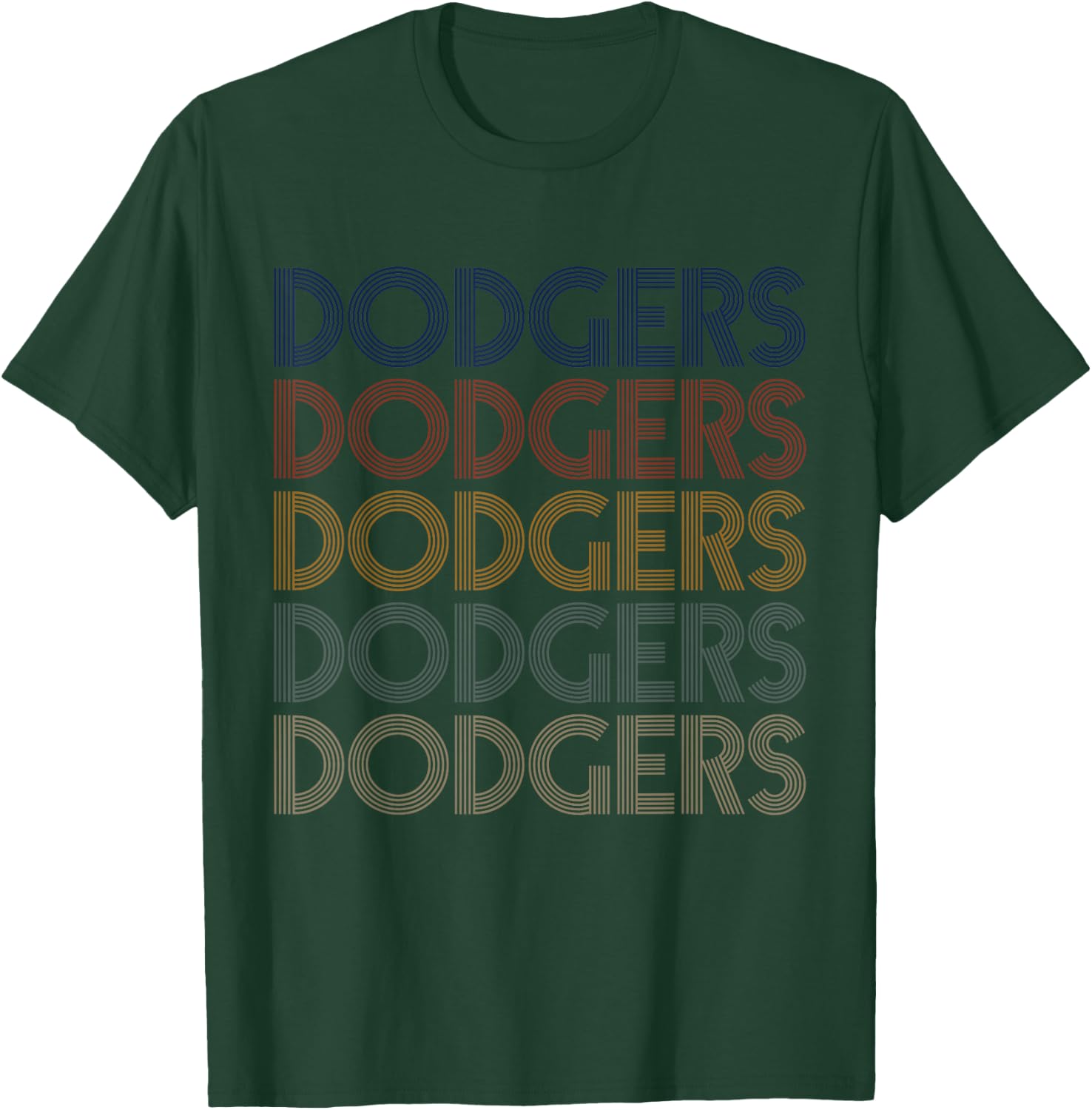 Dodgers Name Retro Vintage Apparel Gift Dodgers Lover T-Shirt - T-Shirt | Forest
