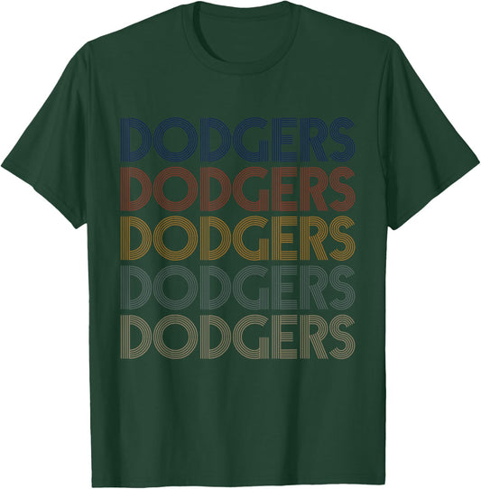 Dodgers Name Retro Vintage Apparel Gift Dodgers Lover T-Shirt - T-Shirt | Forest