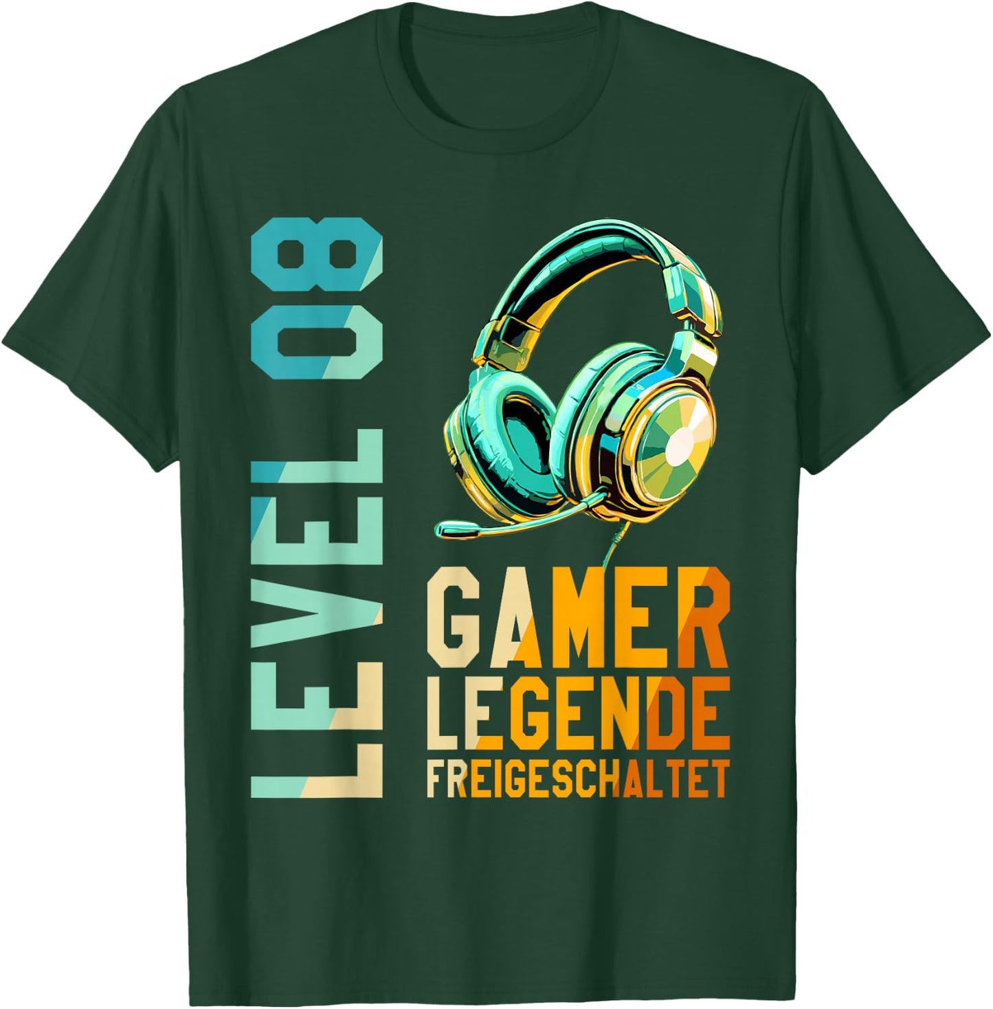 8. Geburtstag Junge Mädchen Gaming Level 8 Jahre T-Shirt - T-Shirt | Forest