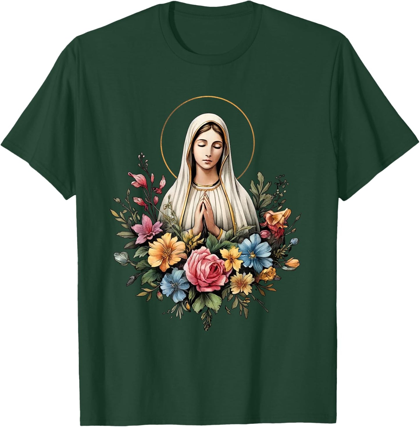 Our Lady of Fatima Mother Mary Holy Mary Powerful Symbol , Blue, S T-Shirt - T-Shirt | Forest