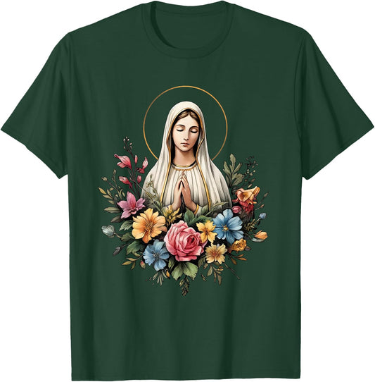 Our Lady of Fatima Mother Mary Holy Mary Powerful Symbol , Blue, S T-Shirt - T-Shirt | Forest