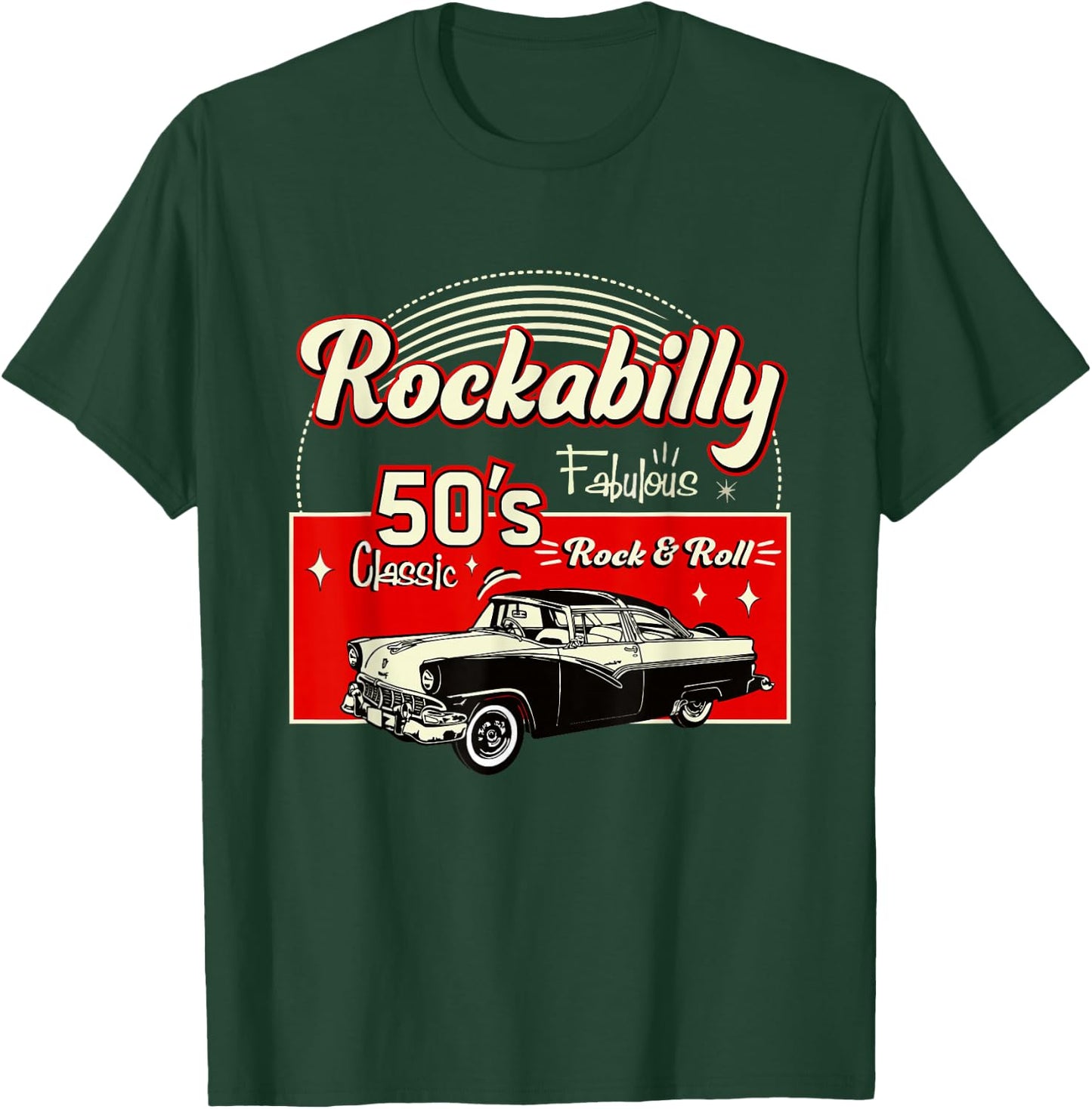 Rockabilly Style Hop Fifties Doo Wop Music Gifts , black, s T-Shirt - T-Shirt | Forest