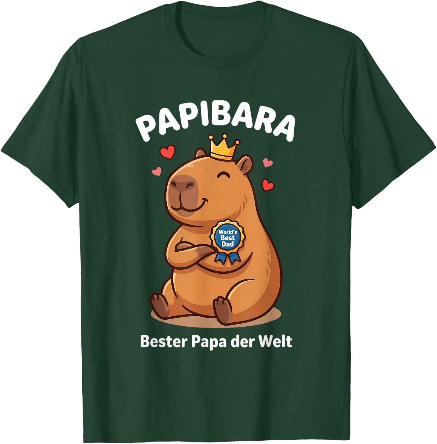 Papibara Capybara Papa Vatertag Lustiger Bester Vater Lustig T-Shirt - T-Shirt | Forest