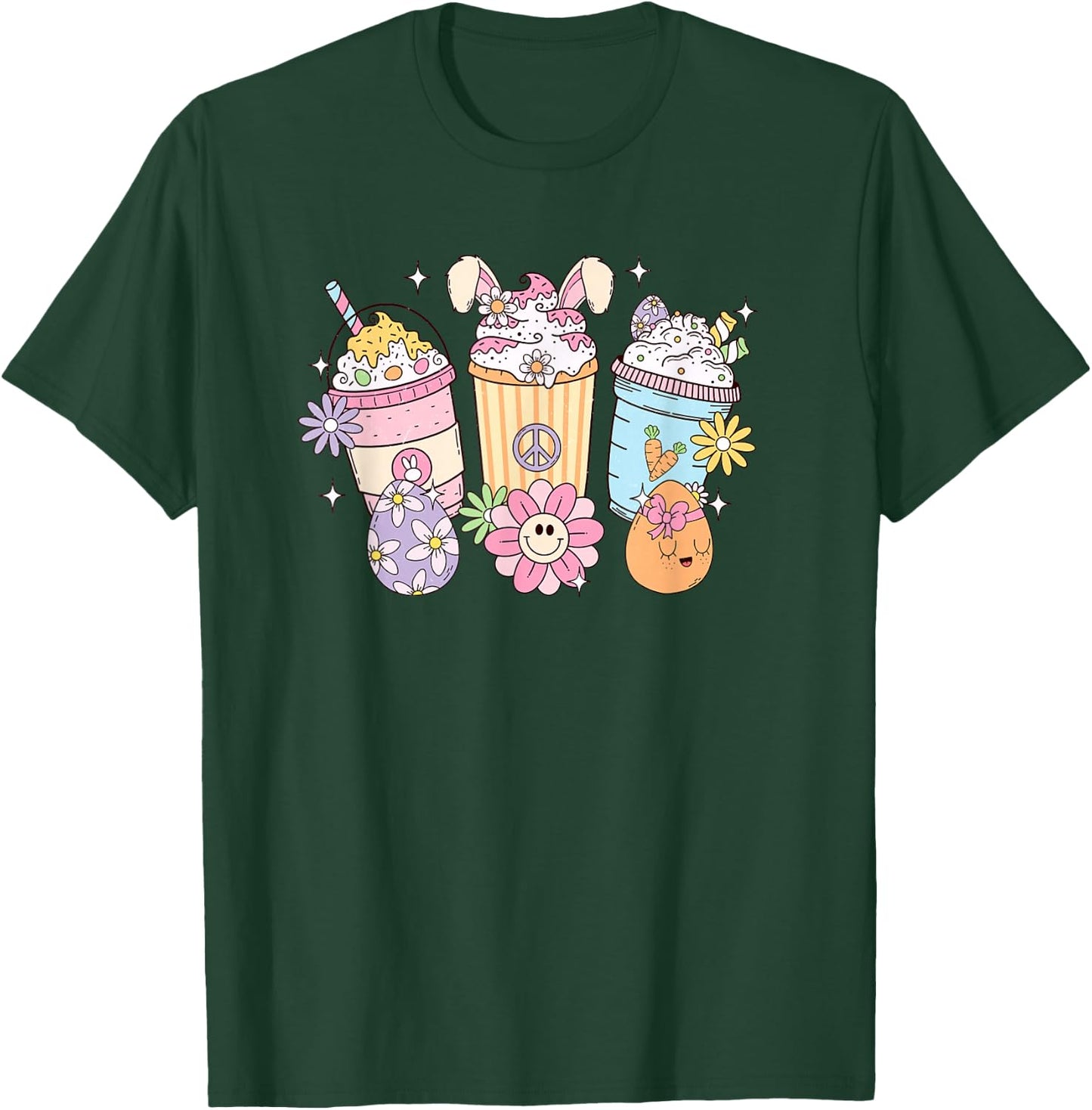 Easter Bunny Milkshake with Eggs Happy Easter Day T-Shirt - T-Shirt | Forest