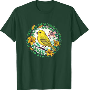 Yellow Finch Art beautiful birds finches illustration T-Shirt - T-Shirt | Forest