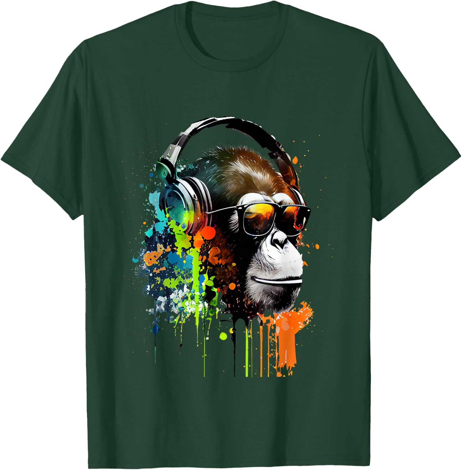 DJ Monkey Affen mit Sonnenbrille T-Shirt - T-Shirt | Forest