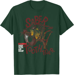 Saber-toothed tiger extinct predatory cat funny saying child Women Girls Kids T-Shirt - T-Shirt | Forest