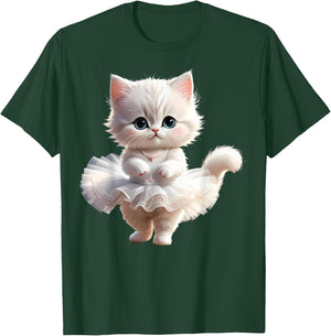 Sweet Dancing Ballerina Cat Ballet Kitty Girl For Kids T-Shirt - T-Shirt | Forest