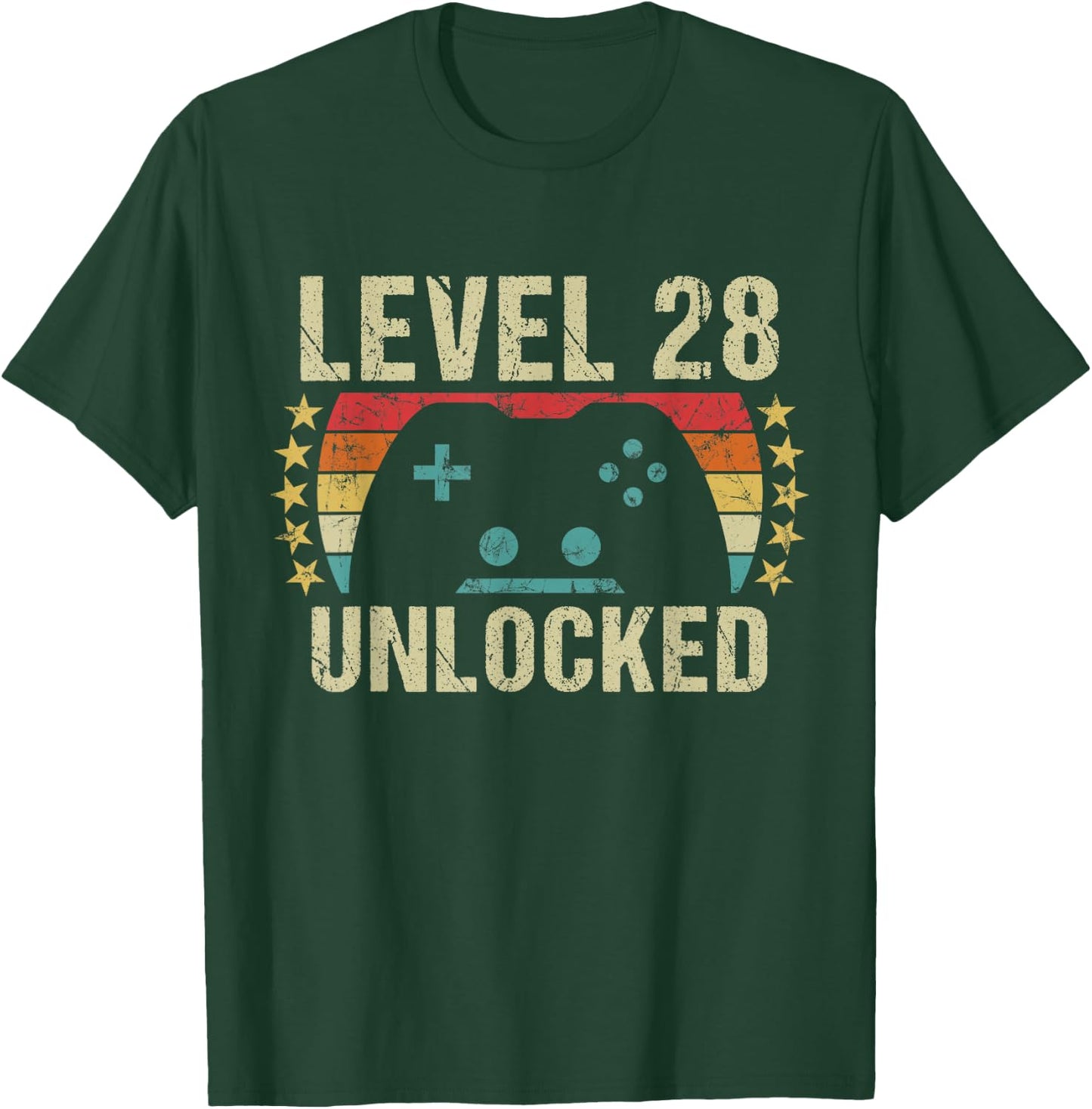 Gaming Vintage 28th Birthday Gift 28 Year Old Boy Girl Gamer T-Shirt - T-Shirt | Forest