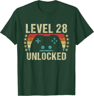 Gaming Vintage 28th Birthday Gift 28 Year Old Boy Girl Gamer T-Shirt - T-Shirt | Forest