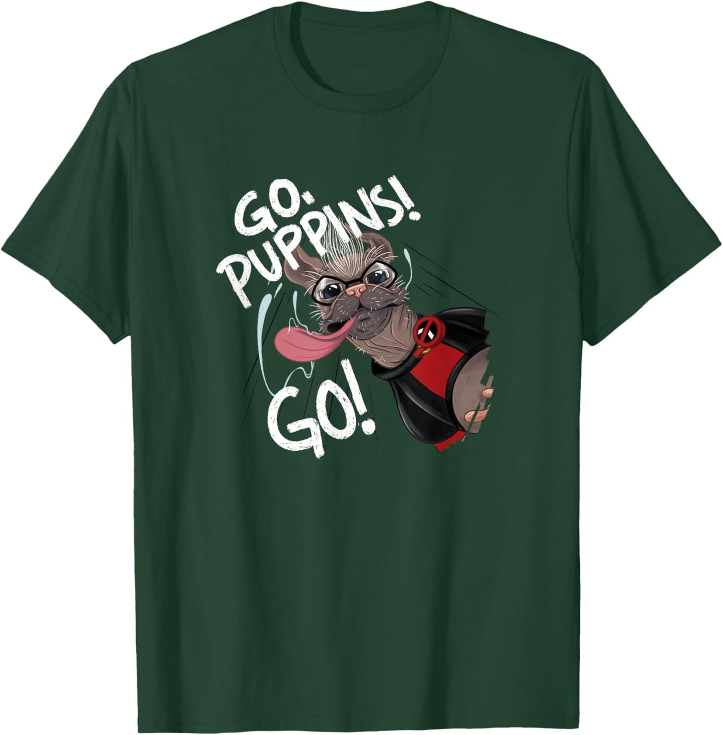 Marvel Studios Deadpool & Wolverine Dogpool Go Puppins Go! , Black, S T-Shirt - T-Shirt | Forest