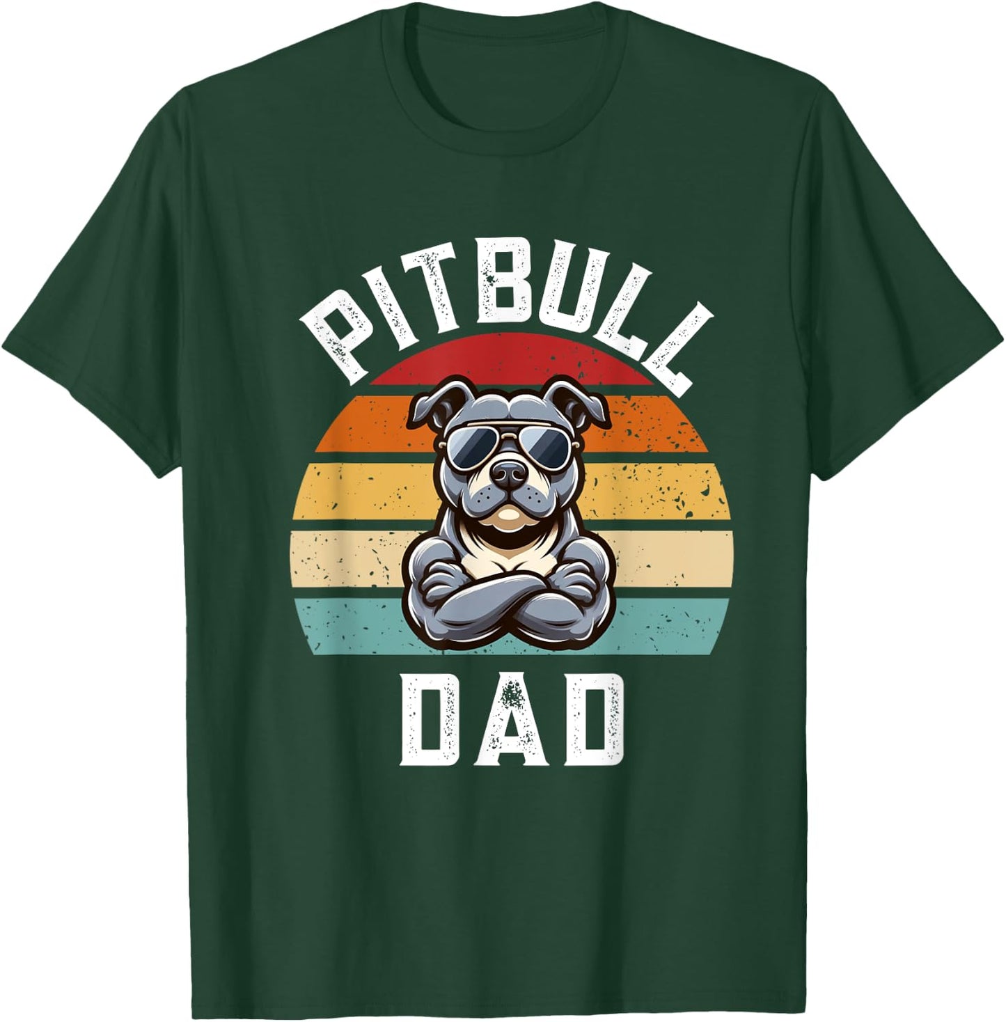 Funny Pitbull Dad Dog T-Shirt - T-Shirt | Forest
