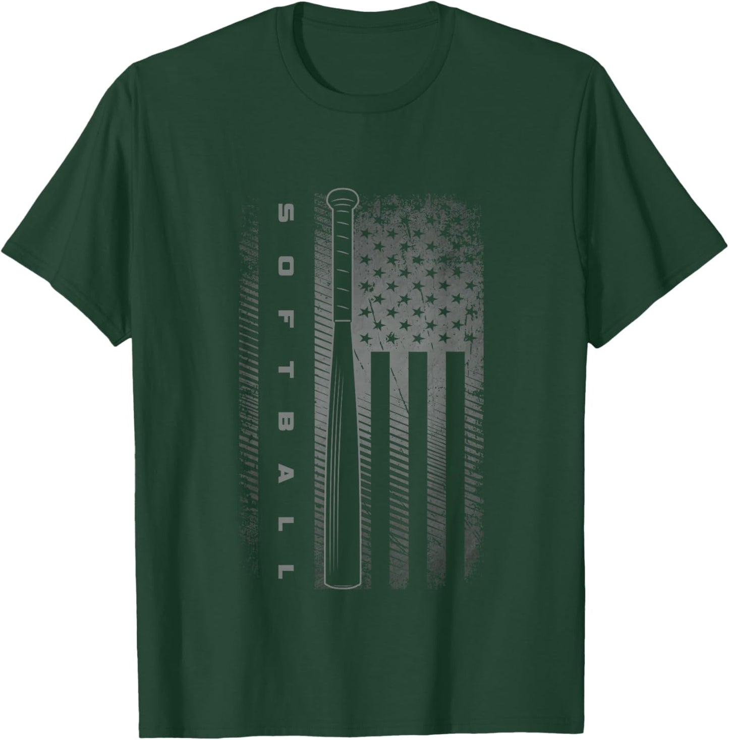 American Flag Softball Apparel - Softball Kids Men T-Shirt - T-Shirt | Forest
