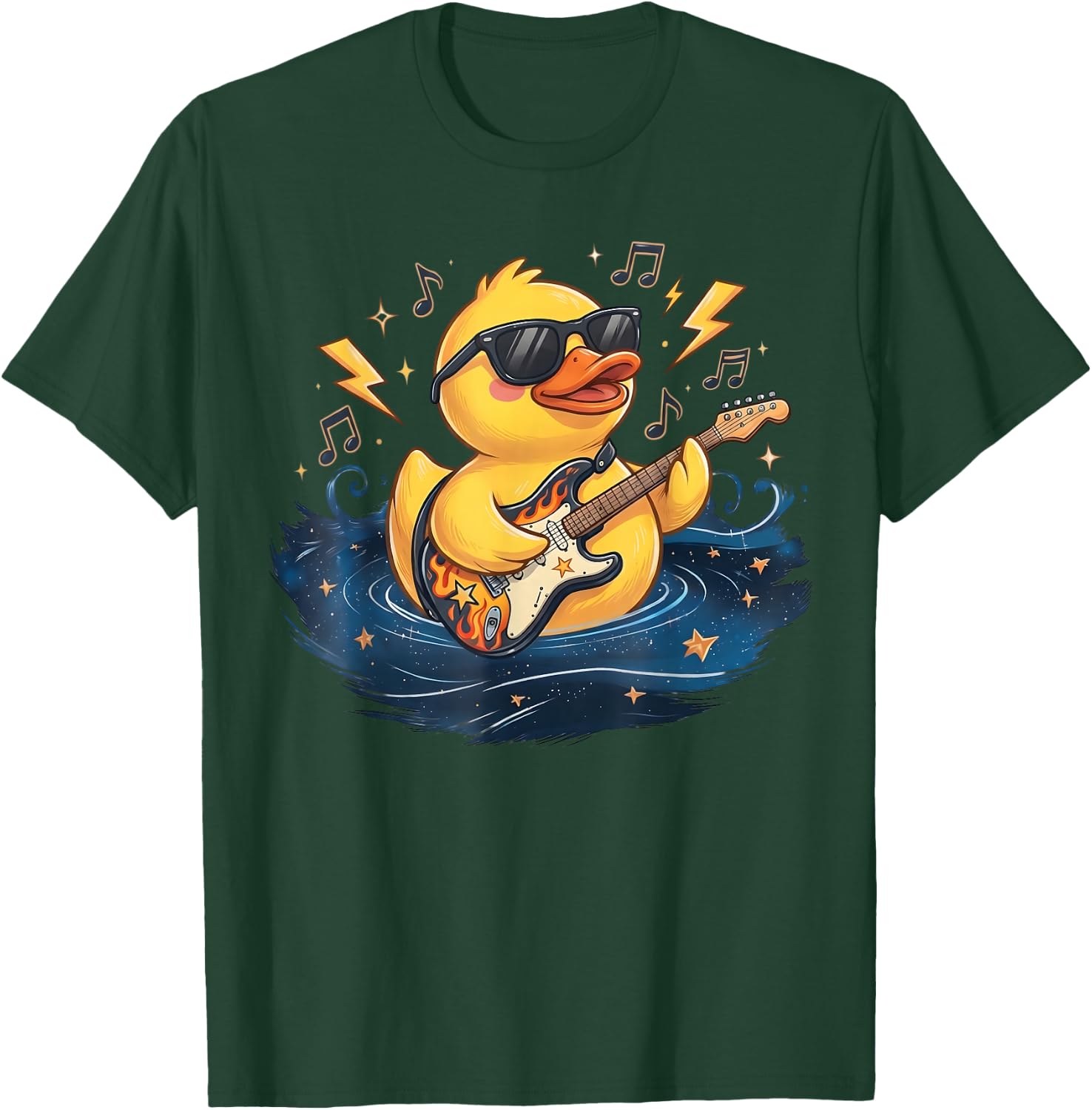 Duckie Sunglasses Duckling Funny Ducky Rubber Duck Guitar T-Shirt - T-Shirt | Forest