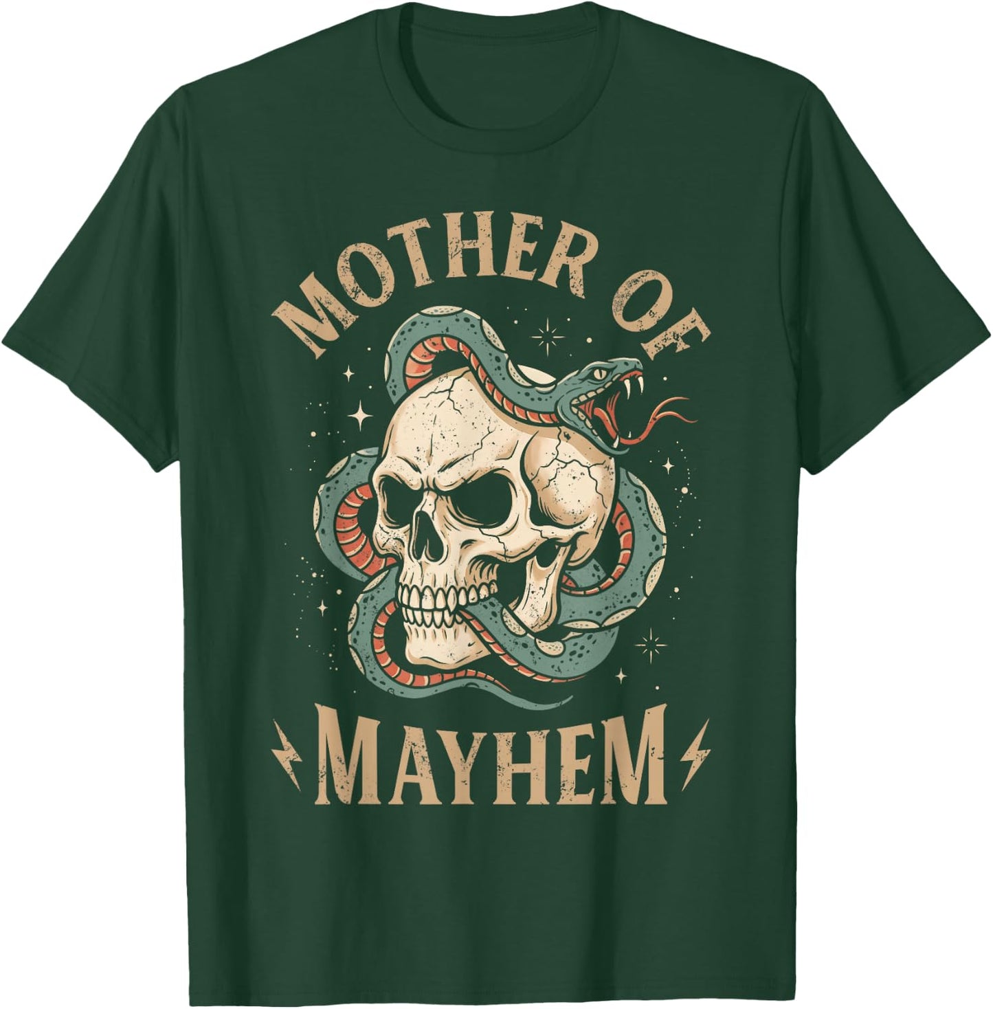Mother of Mayhem Women Mom Funny Mothers Day Matching Family T-Shirt - T-Shirt | Forest