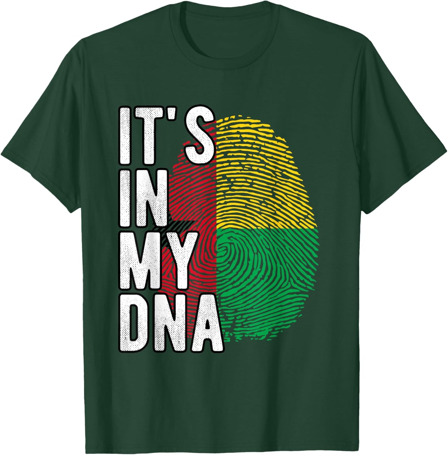 Funny it's in my DNA Guinea Bissau flag Fingerprint T-Shirt - T-Shirt | Forest