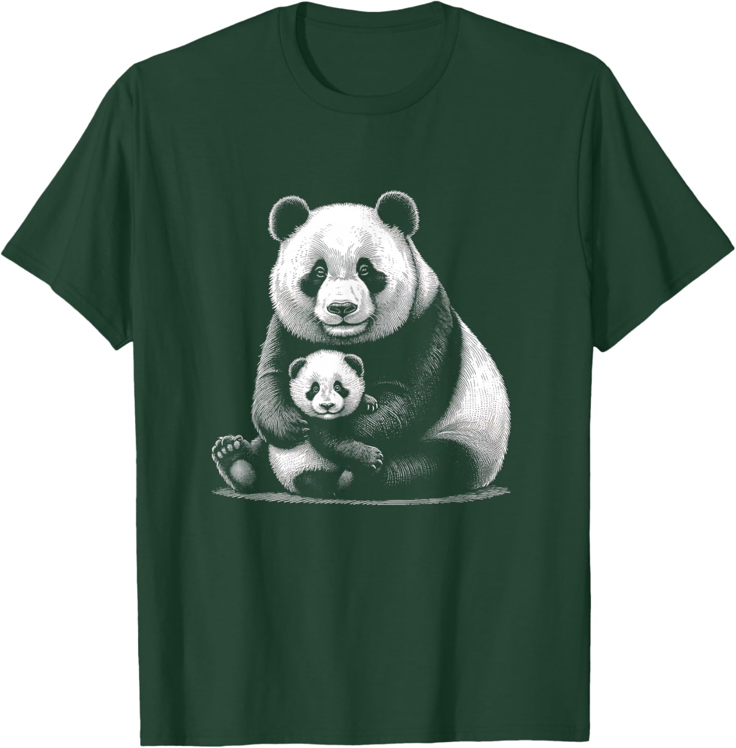 Panda Mother and Baby Graphic Design T-Shirt - T-Shirt | Forest