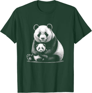 Panda Mother and Baby Graphic Design T-Shirt - T-Shirt | Forest