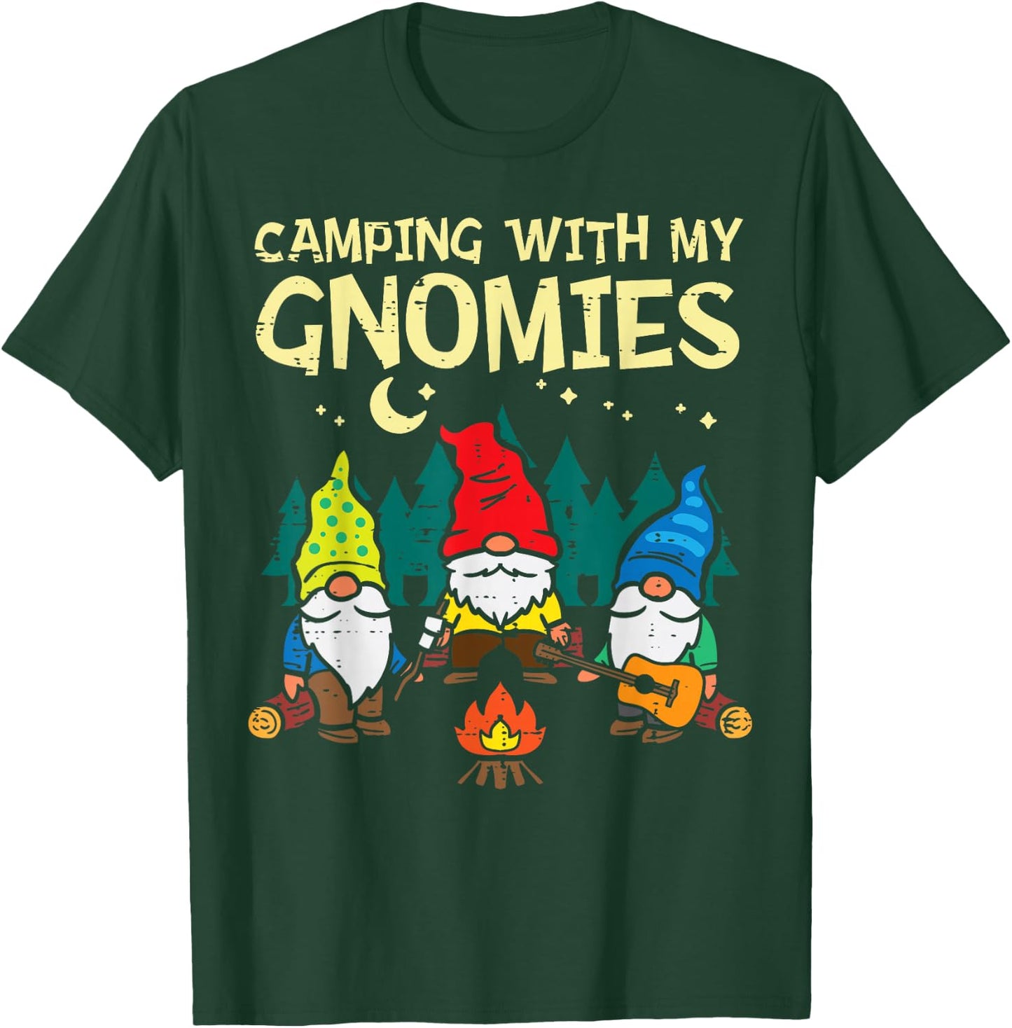 Camping With My Gnomies Funny Camper Gnomes Men Women Kids T-Shirt - T-Shirt | Forest