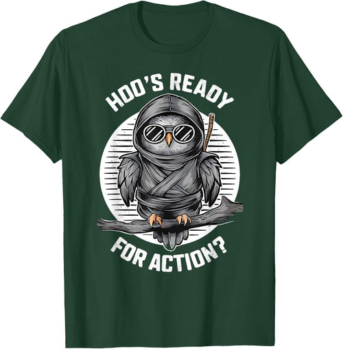 Funny Ninja Owl Birds Lover Night Actions Design