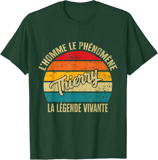 Thierry Personalised Gift Humour Man The Legend Living , Black, S T-Shirt - T-Shirt | Forest