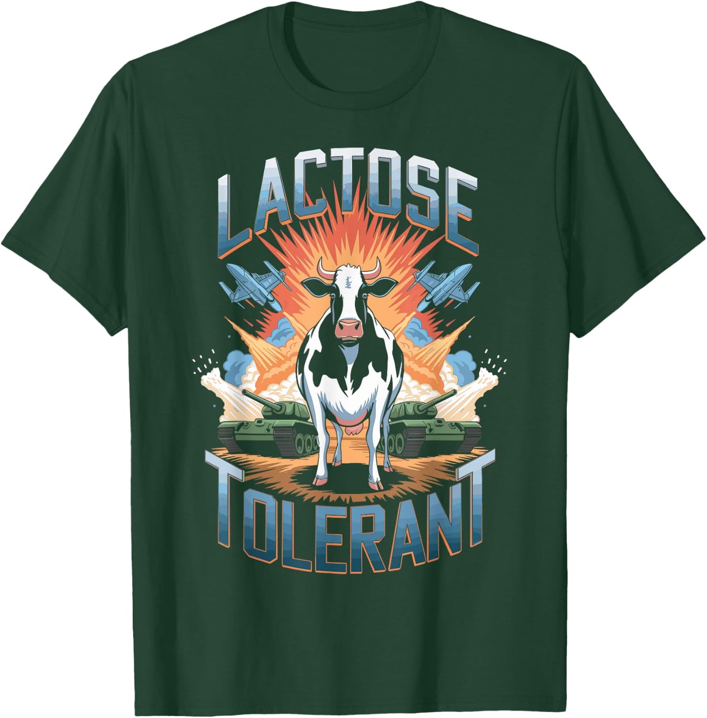 Lactose Tolerant Cool Cow Milk Dairy Humor Funny T-Shirt - T-Shirt | Forest