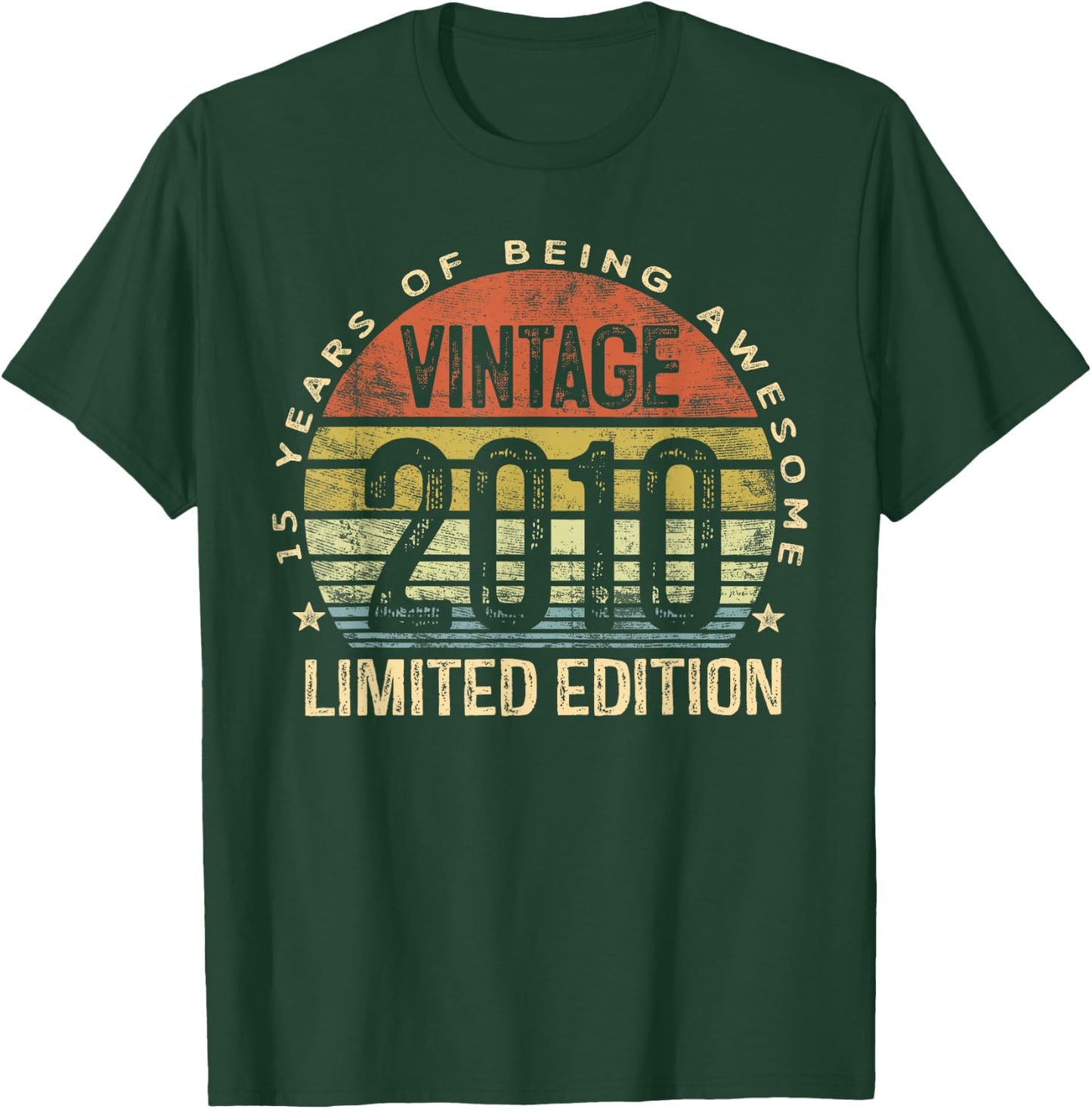 Vintage 2010 Limited Edition 15-Year-Old Gifts 15th Birthday T-Shirt - T-Shirt | Forest
