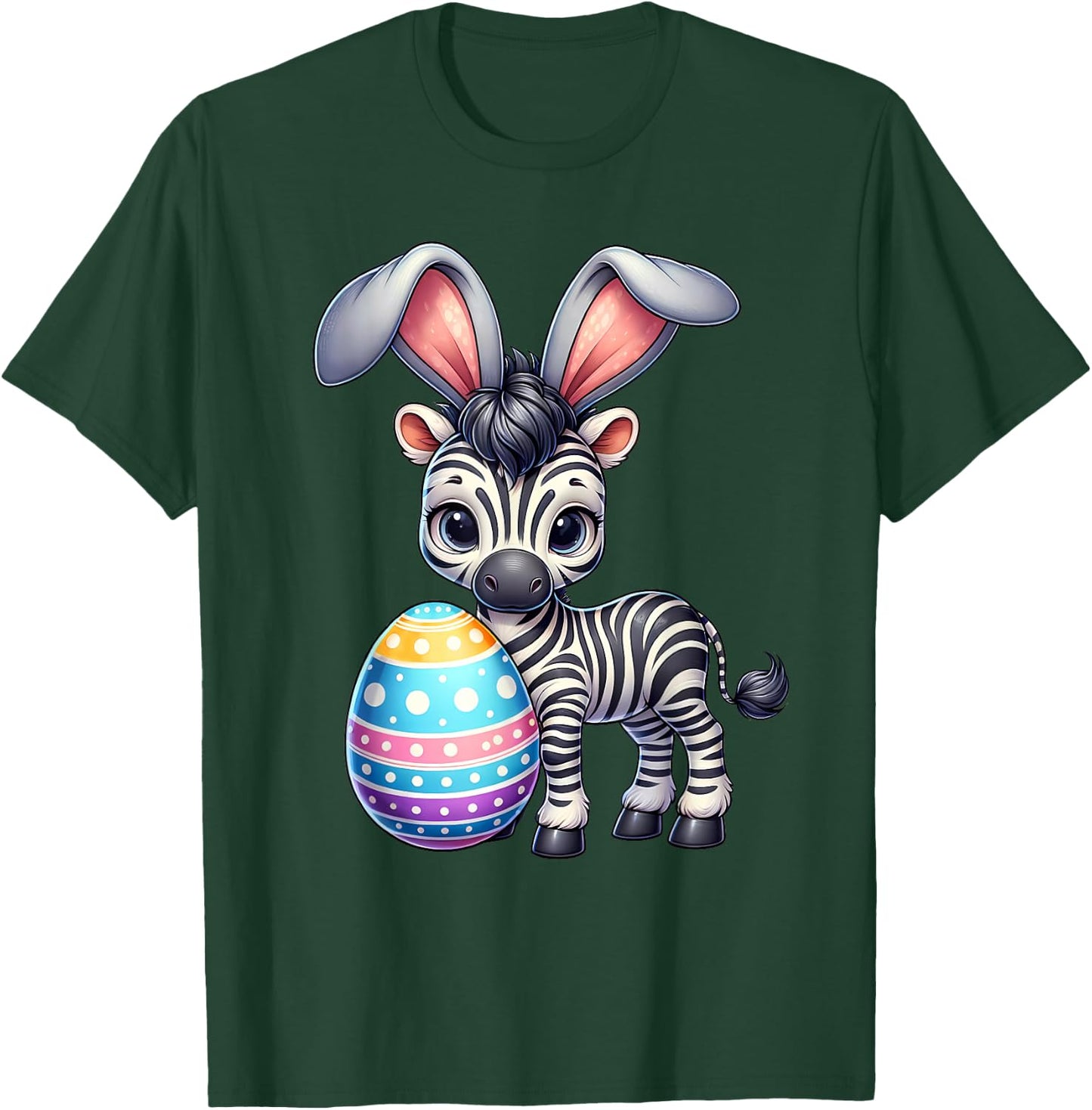 Funny Easter Zebra Lover Egg Eggs Bunny Rabbit Bunnies T-Shirt - T-Shirt | Forest