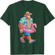 Hawaiian Bigfoot Sasquatch Pink Flamingo Pool Party Summer T-Shirt - T-Shirt | Forest