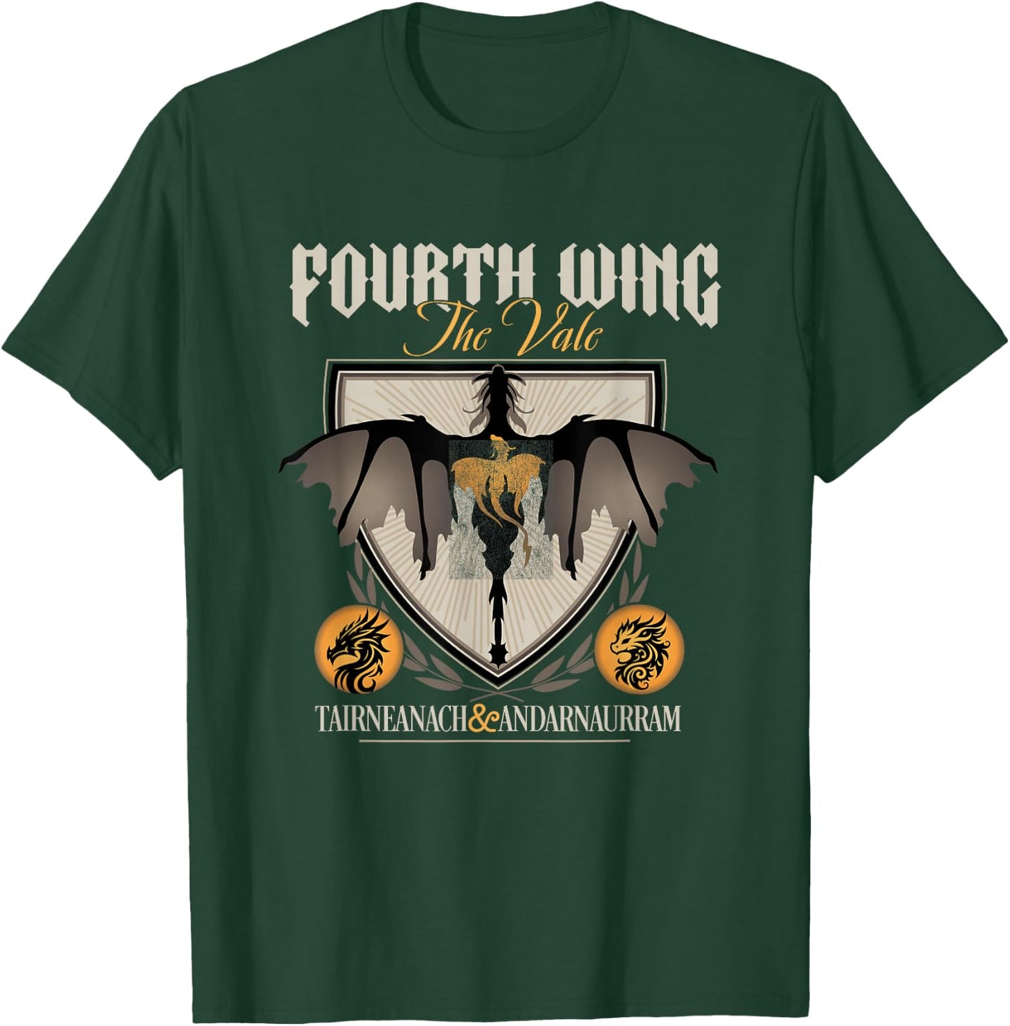 Fourth Wing The Empyrean The Vale Dragon Crest T-Shirt - T-Shirt | Forest