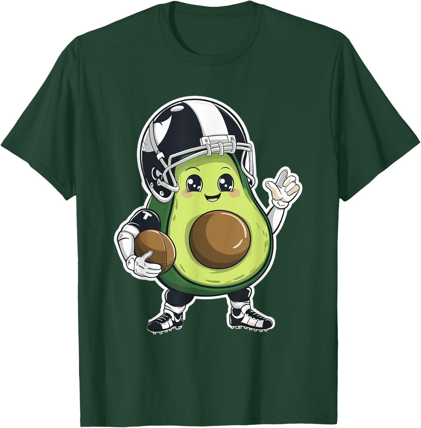 Sport Fruit Avocados Player Cute Avocado American Football T-Shirt - T-Shirt | Forest