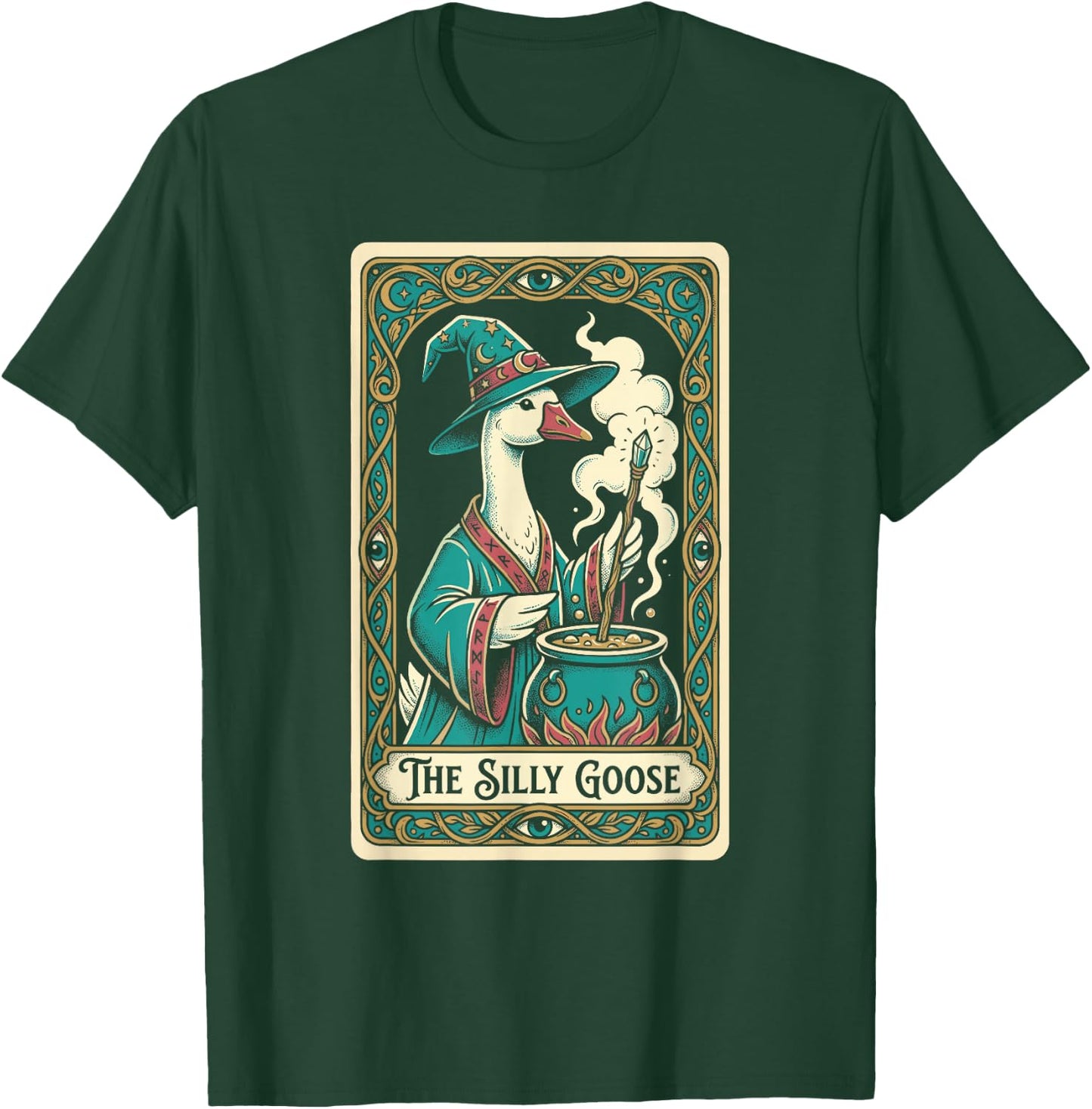 The Silly Goose Tarot Card Magic Wizard Meme T-Shirt - T-Shirt | Forest
