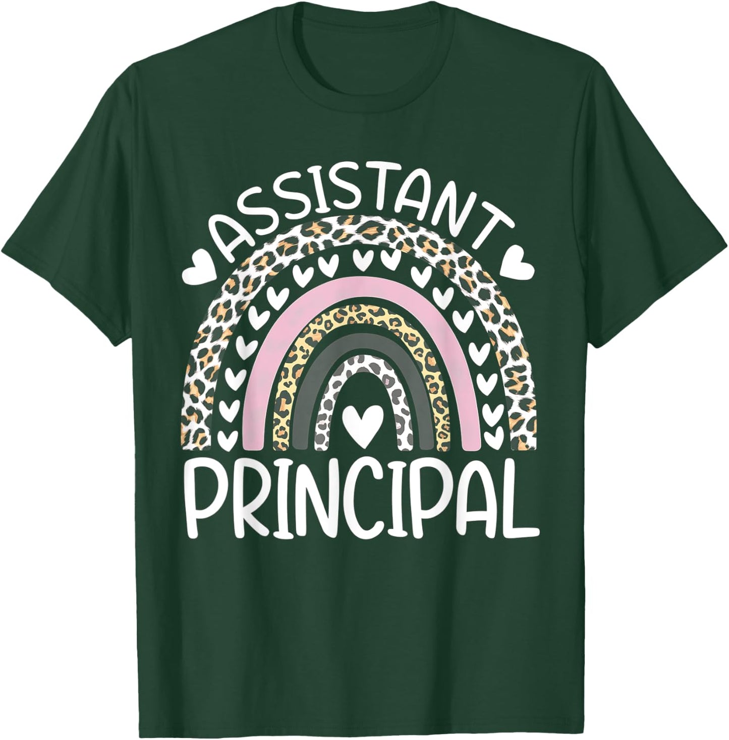 Assistant Principal Back To School First Day Rainbow Leopard T-Shirt - T-Shirt | Forest