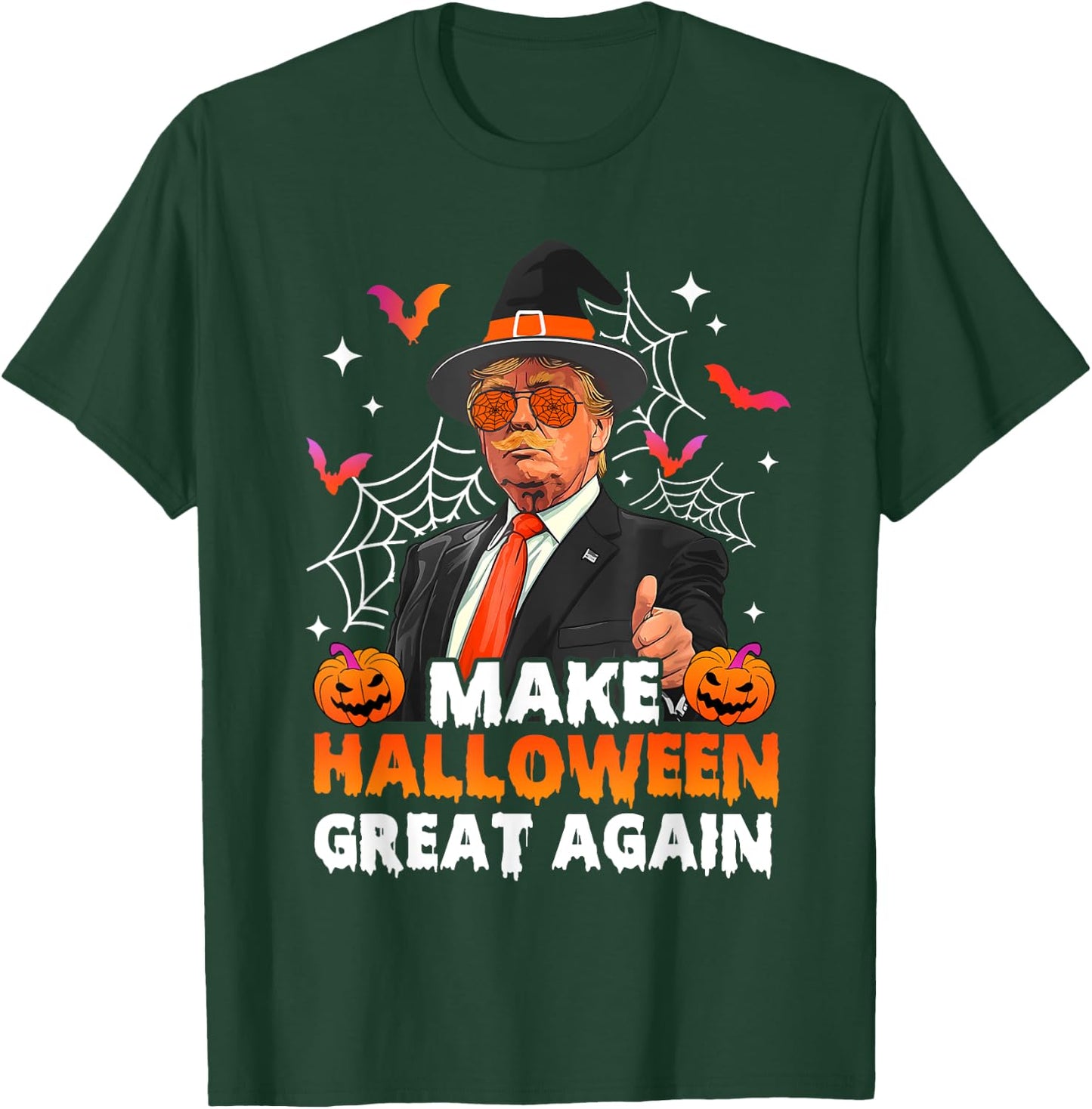 Make Halloween Great Again Funny Trump Spooky Season Witch T-Shirt - T-Shirt | Forest