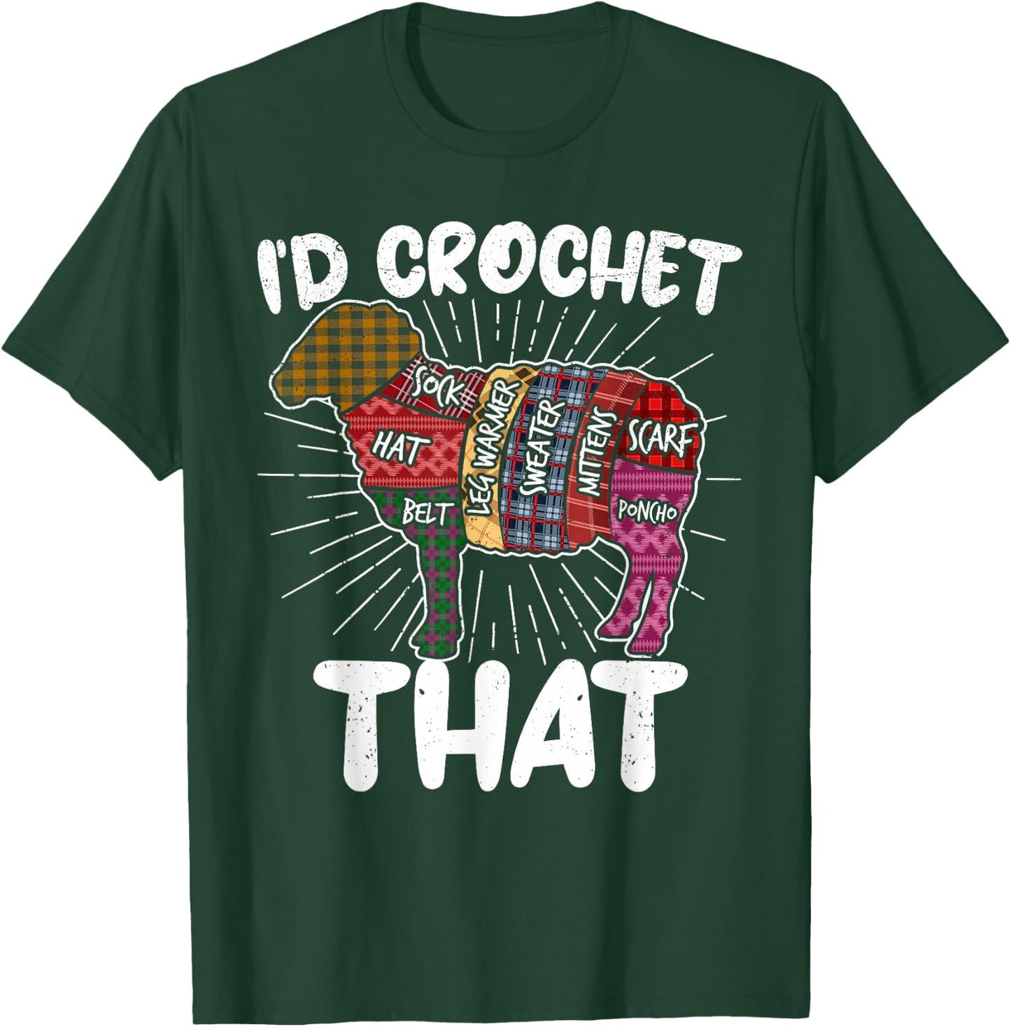 I'd Crochet that Funny Crochet Sheep Yarn Crocheters Women T-Shirt - T-Shirt | Forest