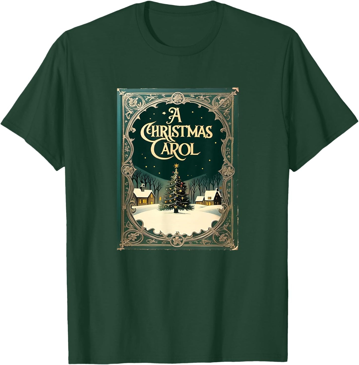 Famous X-Mas : A Christmas Carol by Charles Dickens - Adult Black Short Sleeve Classic - Holiday, Christmas, Storytelling, Readers, Families T-Shirt - T-Shirt | Forest