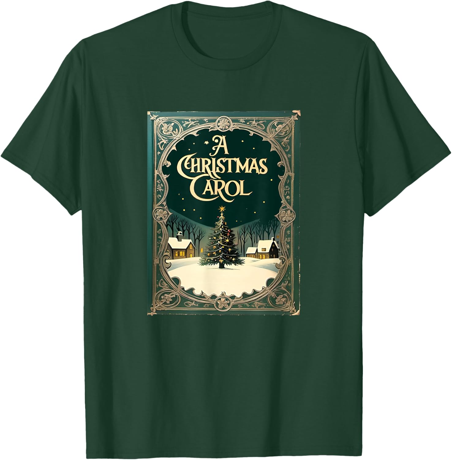 Famous X-Mas : A Christmas Carol by Charles Dickens - Adult Black Short Sleeve Classic - Holiday, Christmas, Storytelling, Readers, Families T-Shirt - T-Shirt | Forest