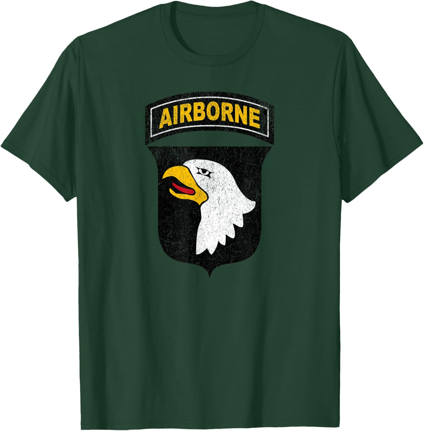 Veteran Military Patriot Distressed 101st Airborne Division T-Shirt - T-Shirt | Forest