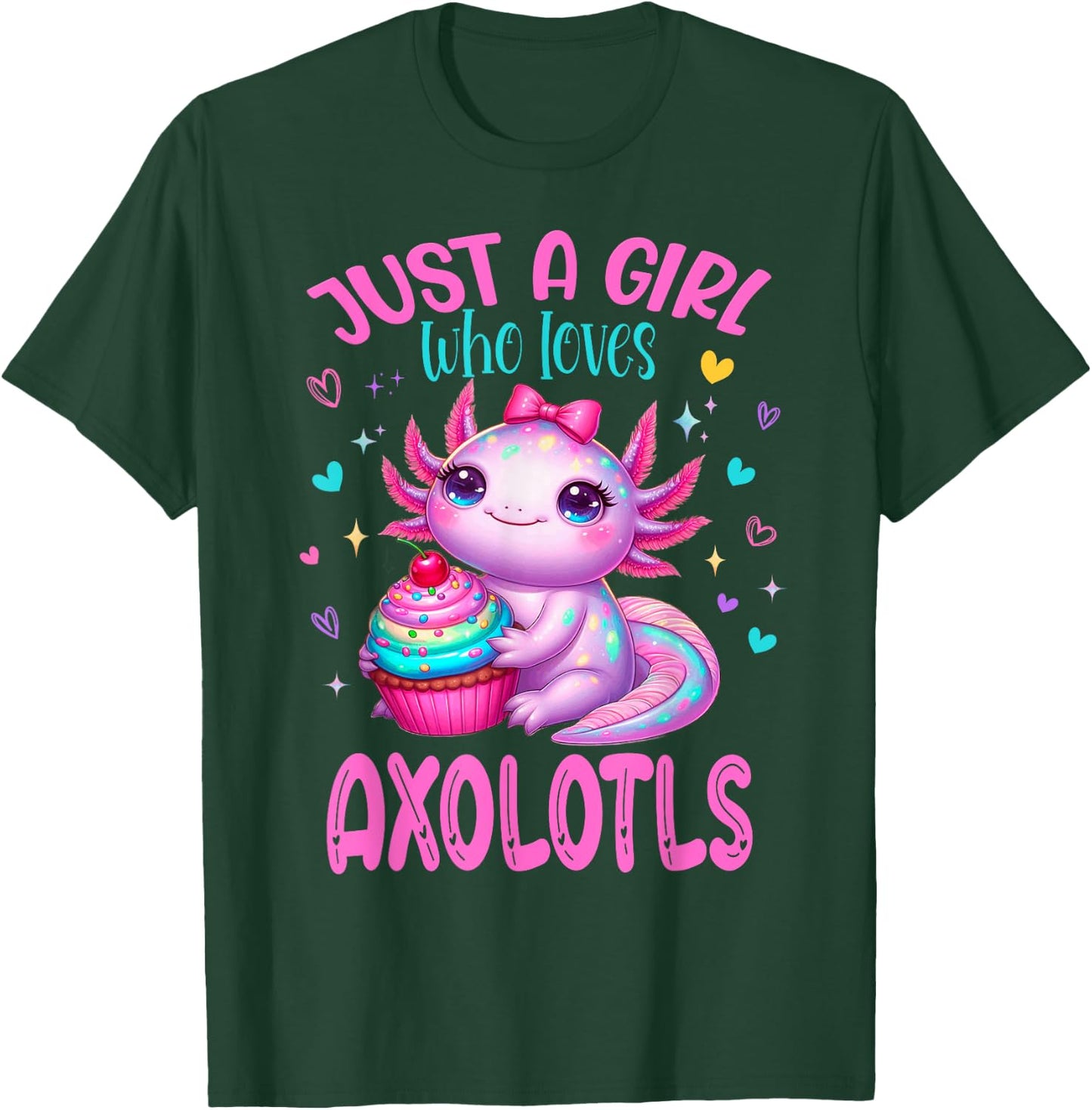 Just Girl Who Loves Pink Axolotl Birthday Party Outfit T-Shirt - T-Shirt | Forest