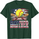 Softball Brother Vintage USA American Flag 4th Of July Women Kids Men T-Shirt - T-Shirt | Forest
