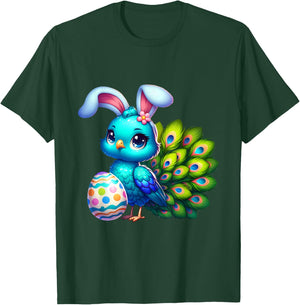 Funny Easter Peacock Lover Egg Eggs Bunny Rabbit Men Women T-Shirt - T-Shirt | Forest
