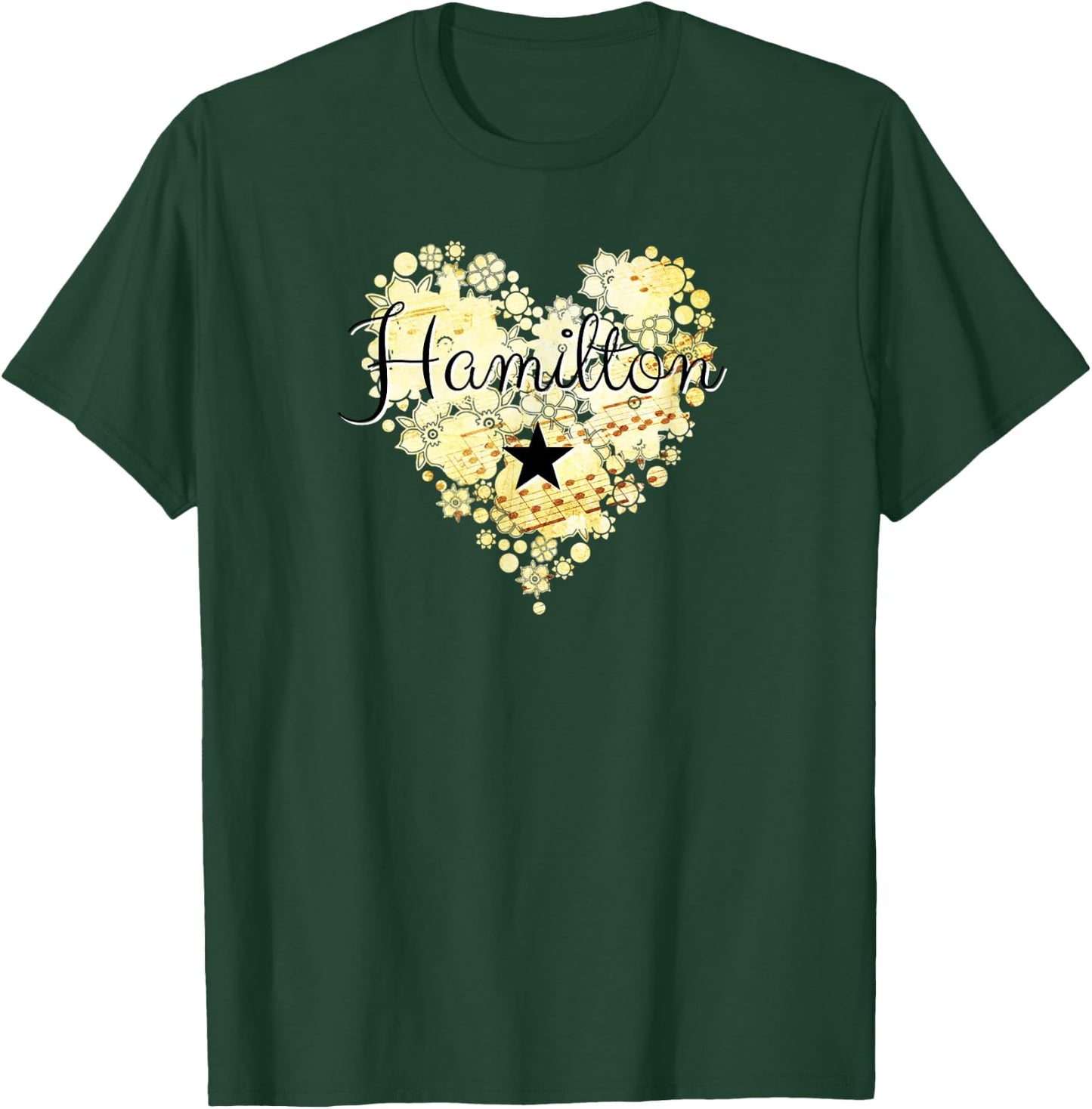 I Love Hamilton Heart Gift Teenage Girl Women T-Shirt - T-Shirt | Forest