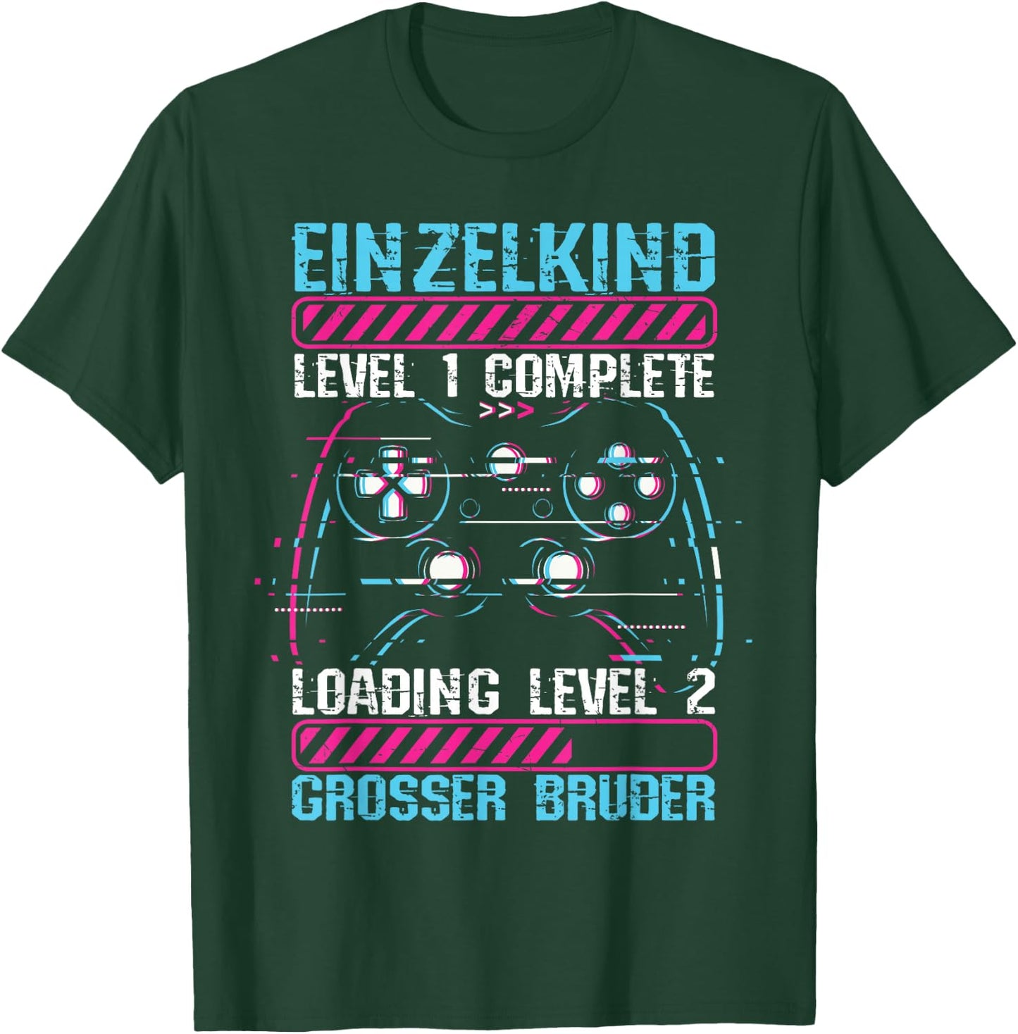 Einzelkind Level 1 Complete Loading Level 2 Grosser Bruder T-Shirt - T-Shirt | Forest