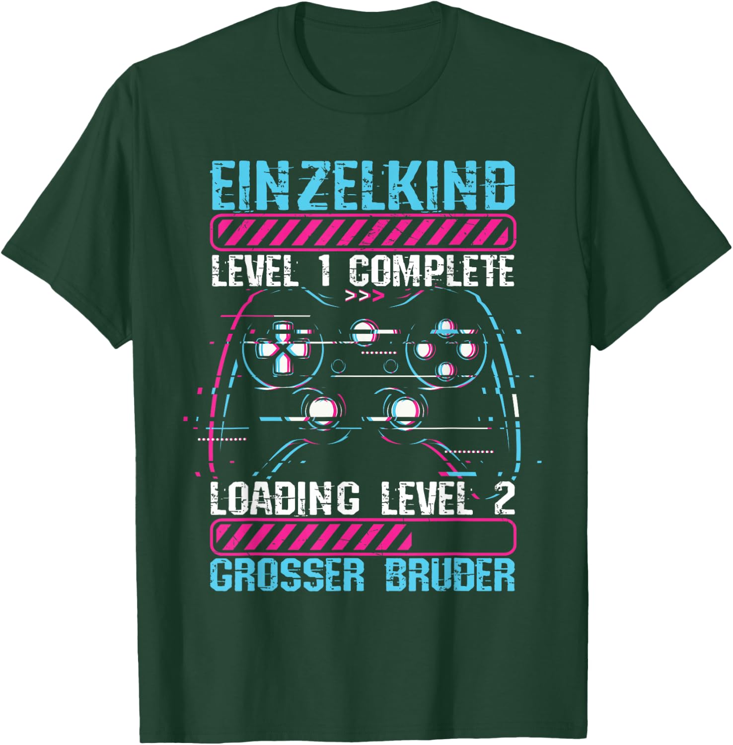 Einzelkind Level 1 Complete Loading Level 2 Grosser Bruder T-Shirt - T-Shirt | Forest